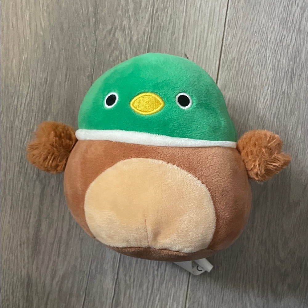 Squishmallows Plush Bird Toy - Green and Brown
